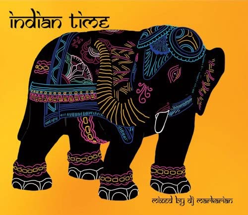 CD cover: black elephant with colorful patterns on a yellow background.