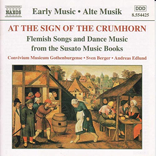 CD cover: Renaissance scene with musicians, titled "At the Sign of the Crumhorn".