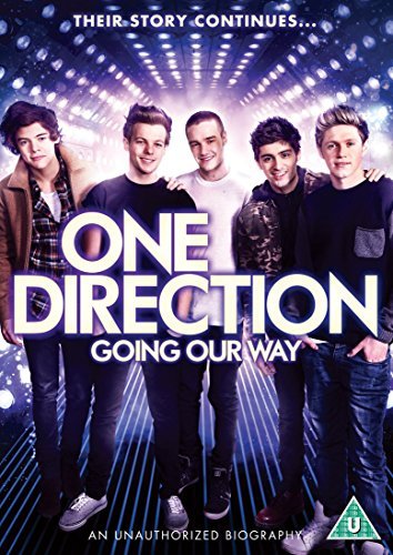 DVD cover featuring the band One Direction, with purple and blue lighting.