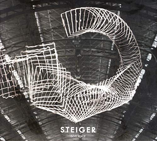 CD cover for Steiger’s “Give Space” featuring abstract white lines on black.