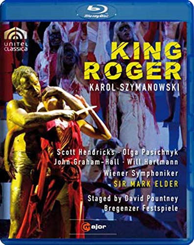 Blu-ray cover for opera "King Roger" featuring performers in costume.