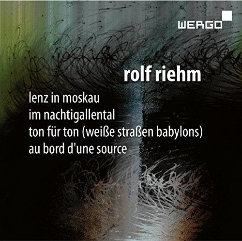 CD cover for Rolf Riehm's classical music album with abstract art.