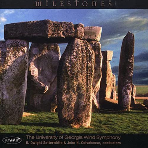 CD cover: stone monoliths against a cloudy sky, University of Georgia Wind Symphony.