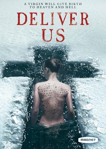 DVD cover for horror film "Deliver Us" featuring a woman and cross.
