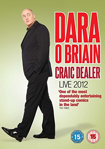 Dara O Briain DVD cover featuring comedian in suit walking, green background.