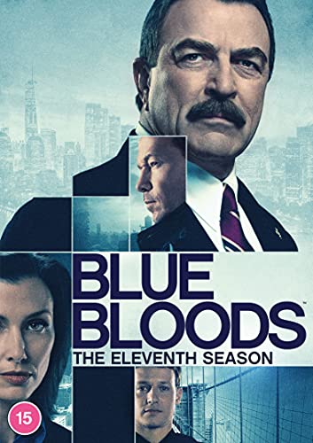 Blue Bloods" Season 11 DVD cover featuring Tom Selleck and other cast members.