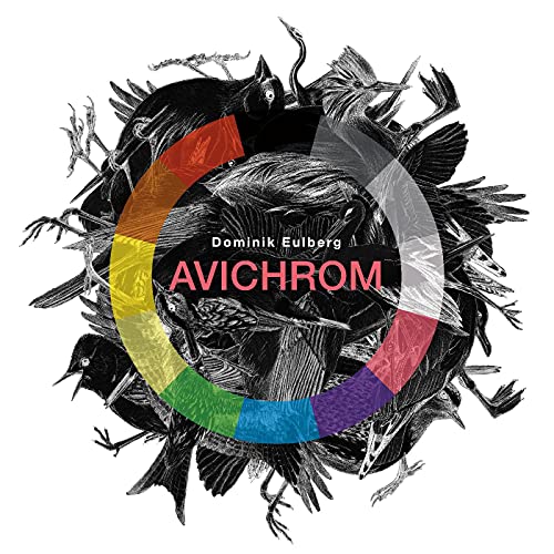 CD cover with black birds surrounding a colorful circular design.