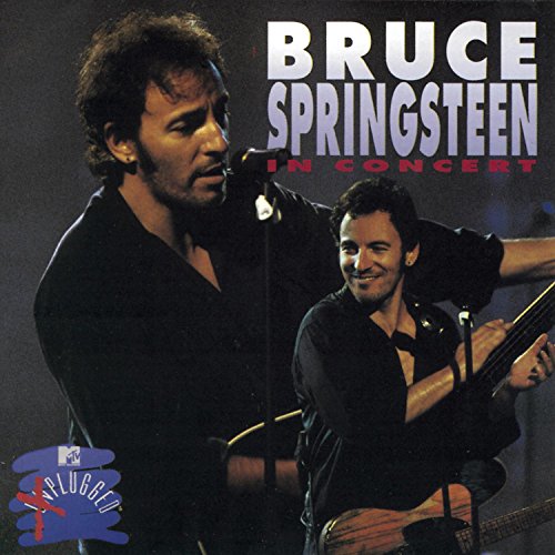 Bruce Springsteen album cover featuring a split image of the artist performing.