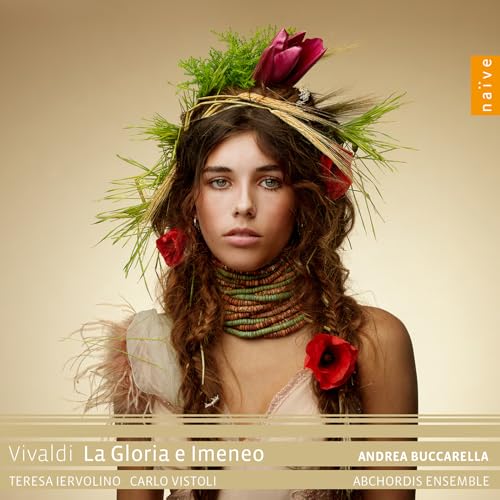 CD cover: woman with floral headpiece, text “Vivaldi La Gloria e Imeneo”.
