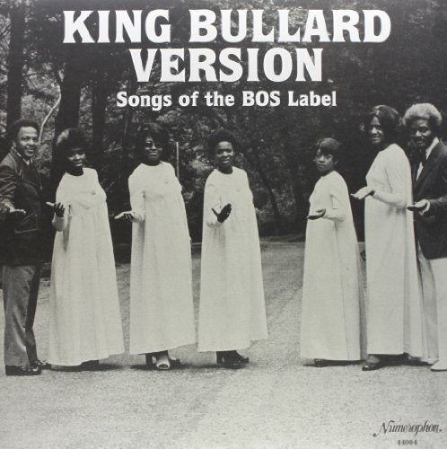Black and white album cover featuring a gospel group in white robes.