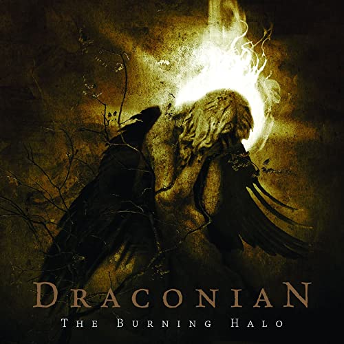Dark fantasy album cover featuring a figure with a glowing halo and ravens.