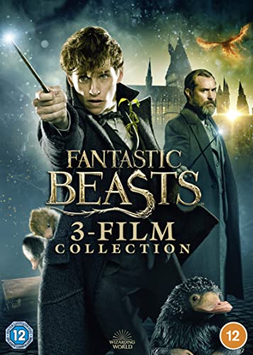 “Fantastic Beasts” 3-film DVD cover featuring Newt Scamander and a Niffler.