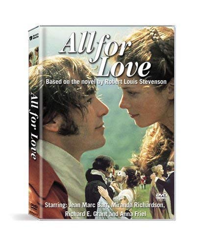DVD cover for "All For Love" featuring a couple in historical attire.