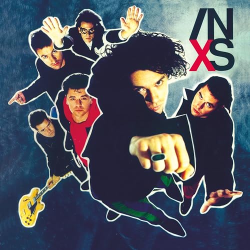 INXS band members in dynamic poses, album cover art.