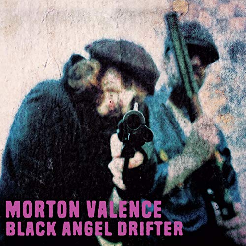 Vintage-style album cover featuring two figures with a monkey, pink text.
