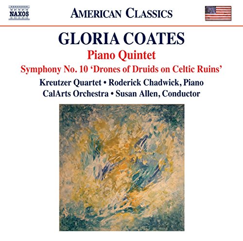 CD cover for Gloria Coates’ Piano Quintet with abstract painting.