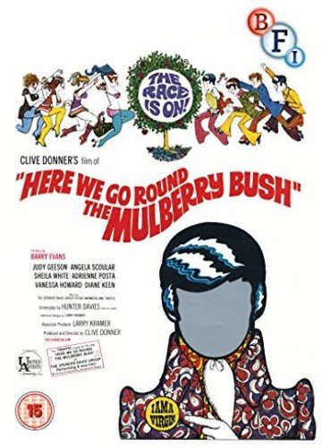 DVD cover art for Here We Go Round The Mulberry Bush featuring illustrated characters.