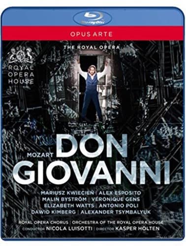 Blu-ray cover for "Don Giovanni" opera, featuring a man with arms raised.