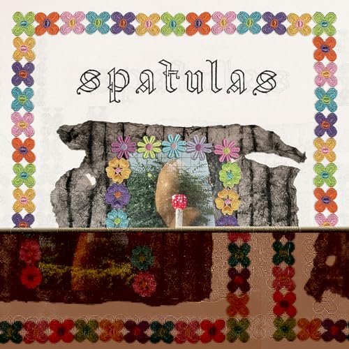 Album cover for Spatulas’ “Beehive Mind” featuring flowers and a mushroom.