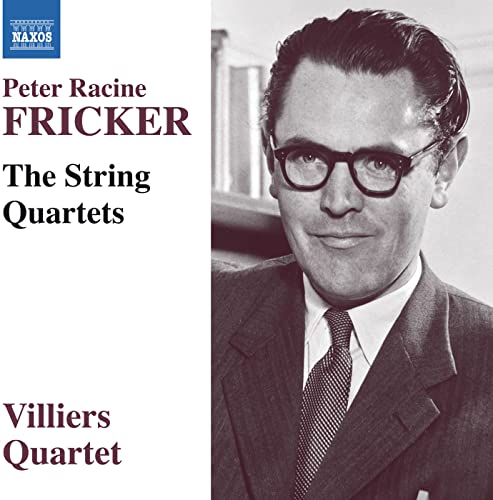 CD cover featuring a black and white portrait of composer Peter Racine Fricker.