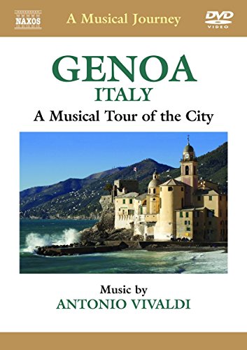 DVD cover for "Travelogue: Genoa" featuring a coastal Italian building.
