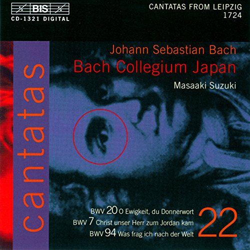 CD cover for Bach Collegium Japan’s Vol. 22 cantatas, featuring a portrait.