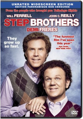 Step Brothers DVD cover featuring Will Ferrell and John C. Reilly.