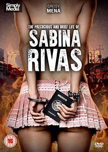DVD cover: woman in handcuffs holding a passport, fiery background.