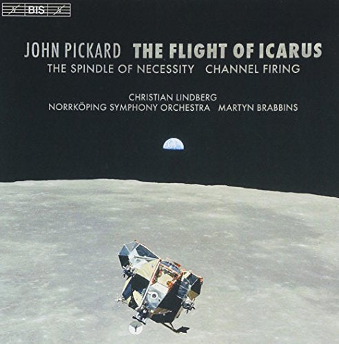 CD cover: lunar lander on moon surface with Earth in background.