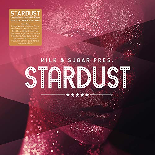 CD cover for “Stardust” by Milk & Sugar, with pink and purple abstract design.