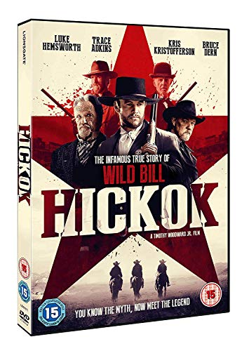 DVD cover for "Hickok" featuring Luke Hemsworth and Wild Bill imagery.