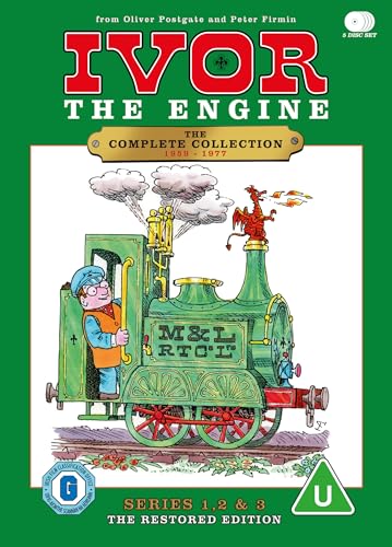 Ivor the Engine" DVD cover featuring a green steam train and a boy.