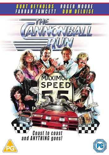 DVD cover art for The Cannonball Run featuring the cast and a red sports car.