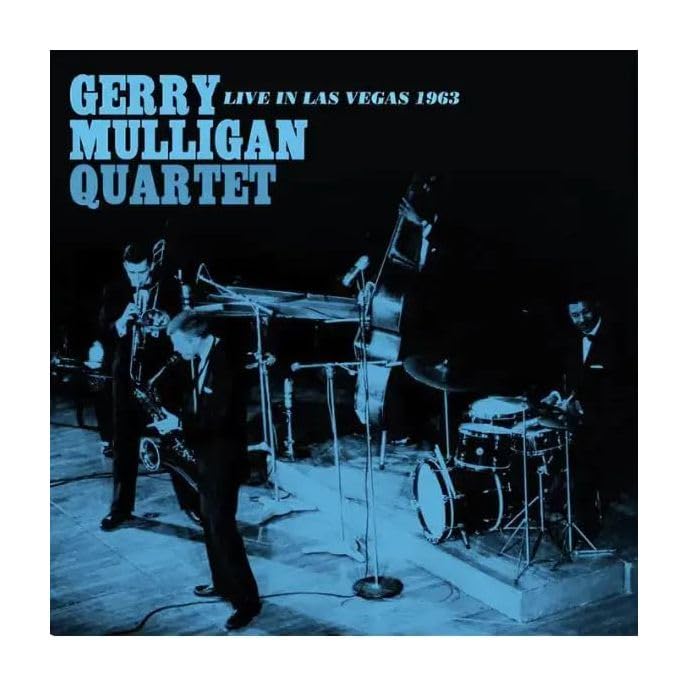 Jazz quartet performing on stage, album cover in shades of blue.