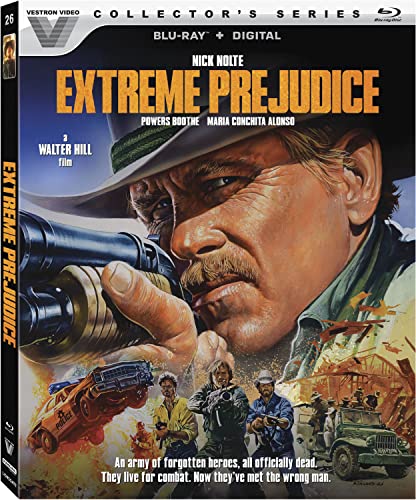 āExtreme Prejudiceā Blu-ray cover featuring Nick Nolte with a cowboy hat and gun.