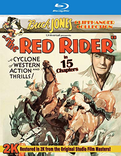 Blu-ray cover for "The Red Rider" featuring cowboys on horseback.