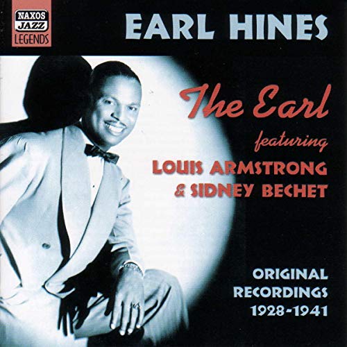 CD cover featuring portrait of jazz pianist Earl Hines with Louis Armstrong.