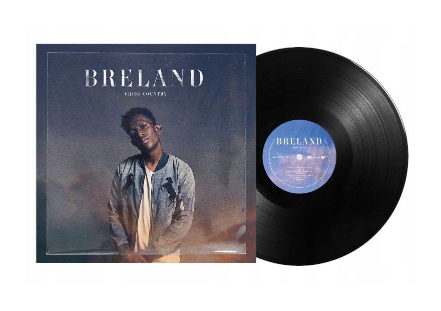 BRELAND's "Cross Country" vinyl record with album cover and black disc.