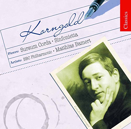 CD cover featuring a portrait of Erich Wolfgang Korngold and handwritten text.