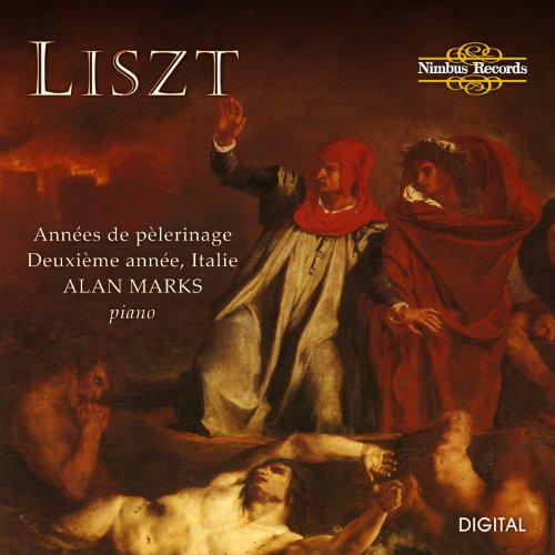 CD cover for Liszt’s “Années de pèlerinage” featuring a painting of figures.
