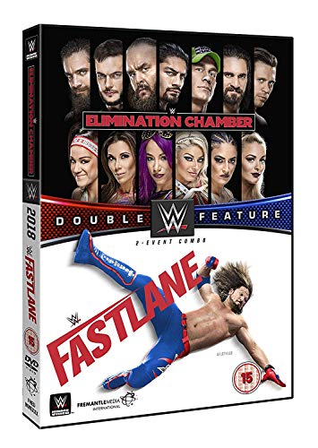 WWE Elimination Chamber 2018 DVD cover with wrestler portraits and action shot.