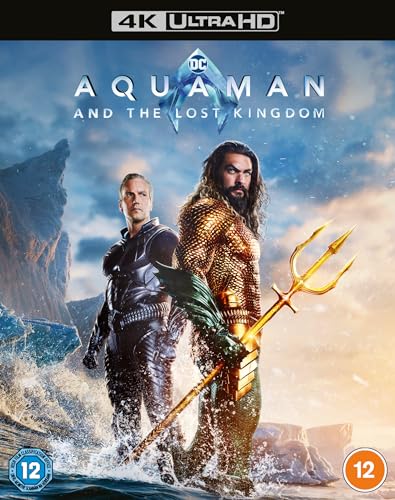 Aquaman 2 Blu-ray cover featuring Jason Momoa and Patrick Wilson in ocean setting.