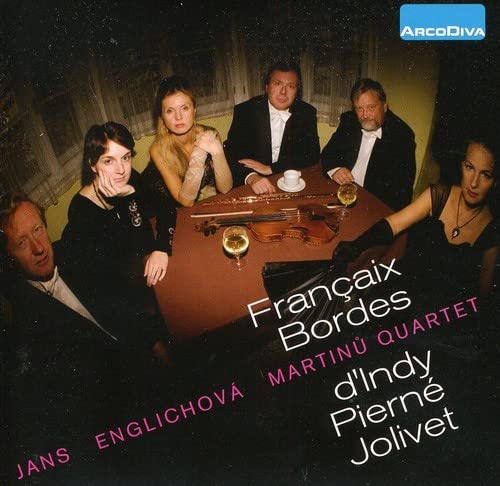 CD cover featuring a group portrait and text naming composers and performers.