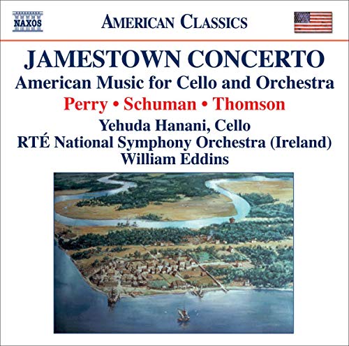 CD cover for “Jamestown Concerto” featuring a river landscape painting.