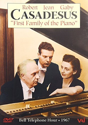 DVD cover featuring three musicians, Robert, Jean, and Gaby Casadesus, at a piano.