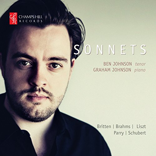 CD cover featuring portrait of Ben Johnson, tenor, with text “Sonnets”.