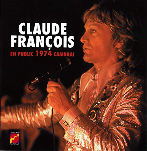 Claude François in a gold suit holding a microphone, album cover.