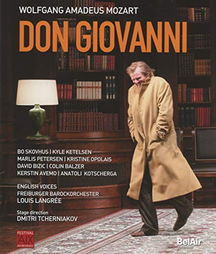 Blu-ray cover for "Don Giovanni" opera featuring a man in a tan coat.