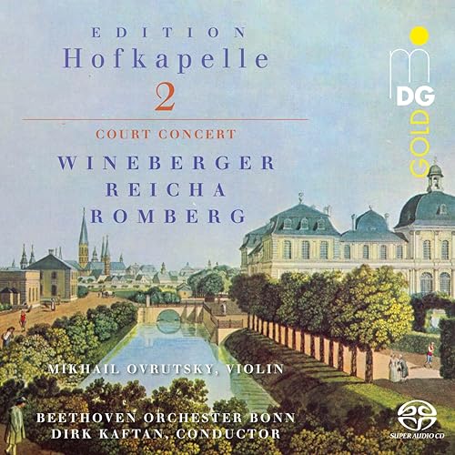 CD cover with a gold and blue design, featuring a palace landscape.