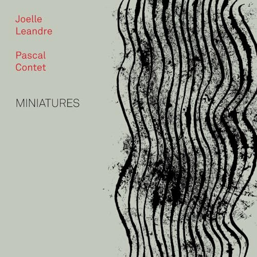 CD cover for Joèlle Léandre & Pascal Contet’s “Miniatures,” abstract black lines.